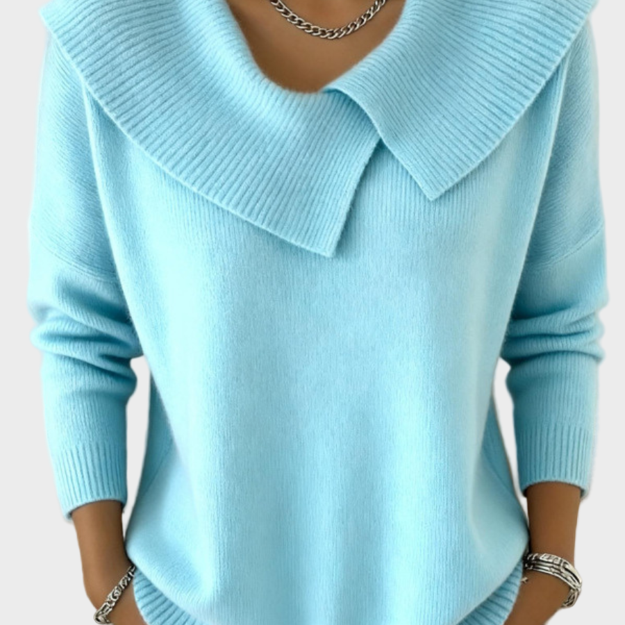 Lucia - Ciepły sweter z miękkim kołnierzem