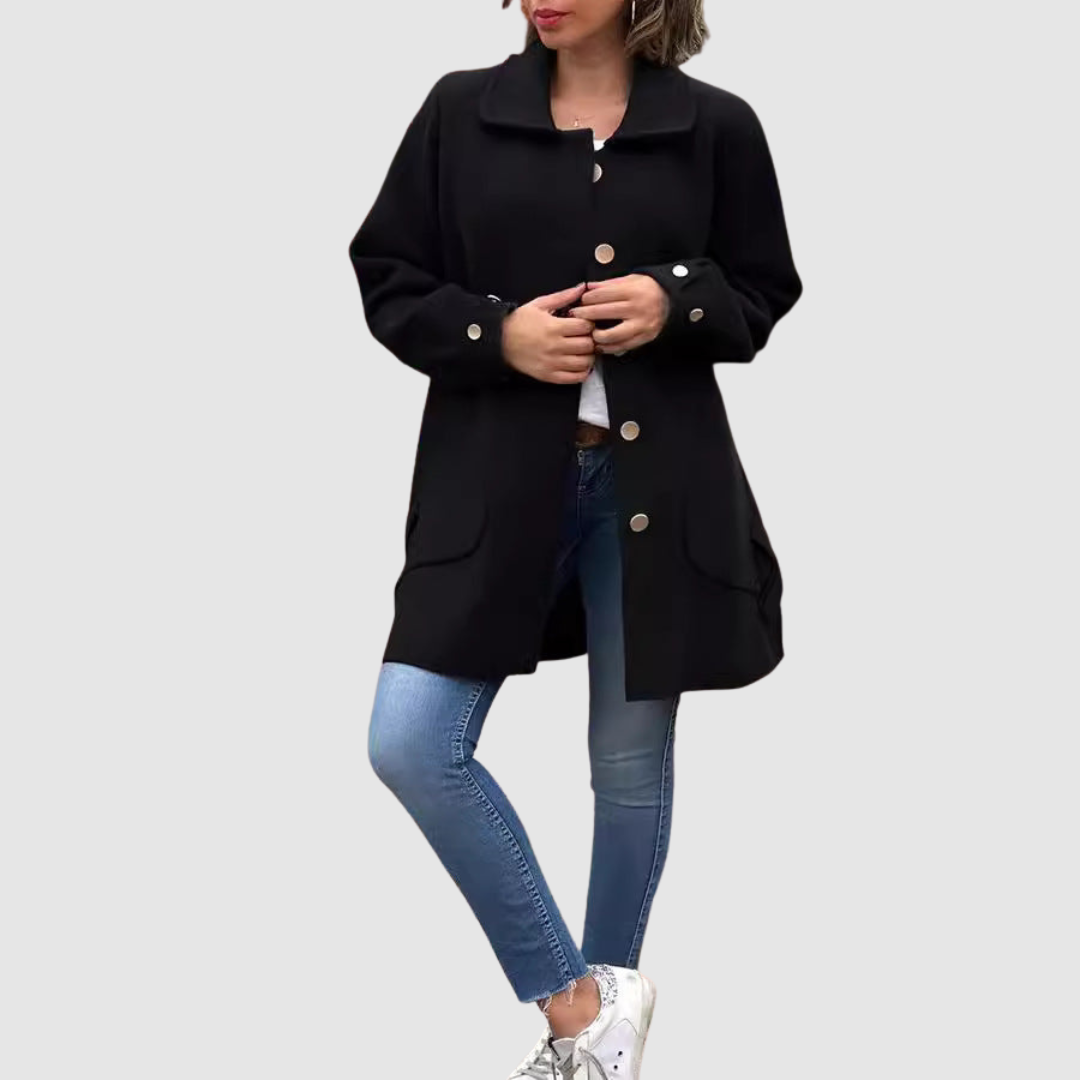 Martina - Klasyczny oversize płaszcz z guzikami