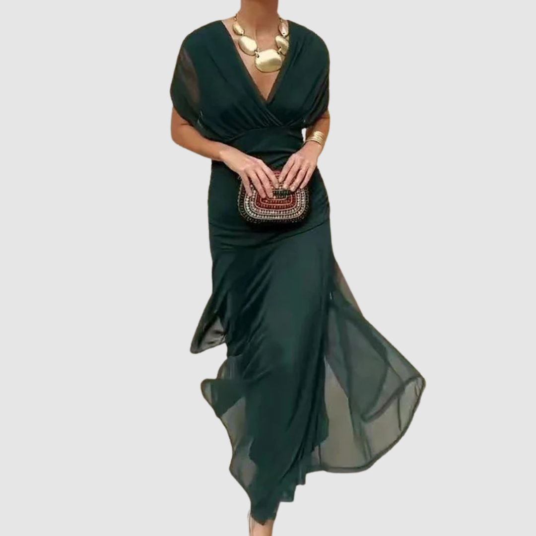 Lucie - Elegancka sukienka z dekoltem w kształcie V