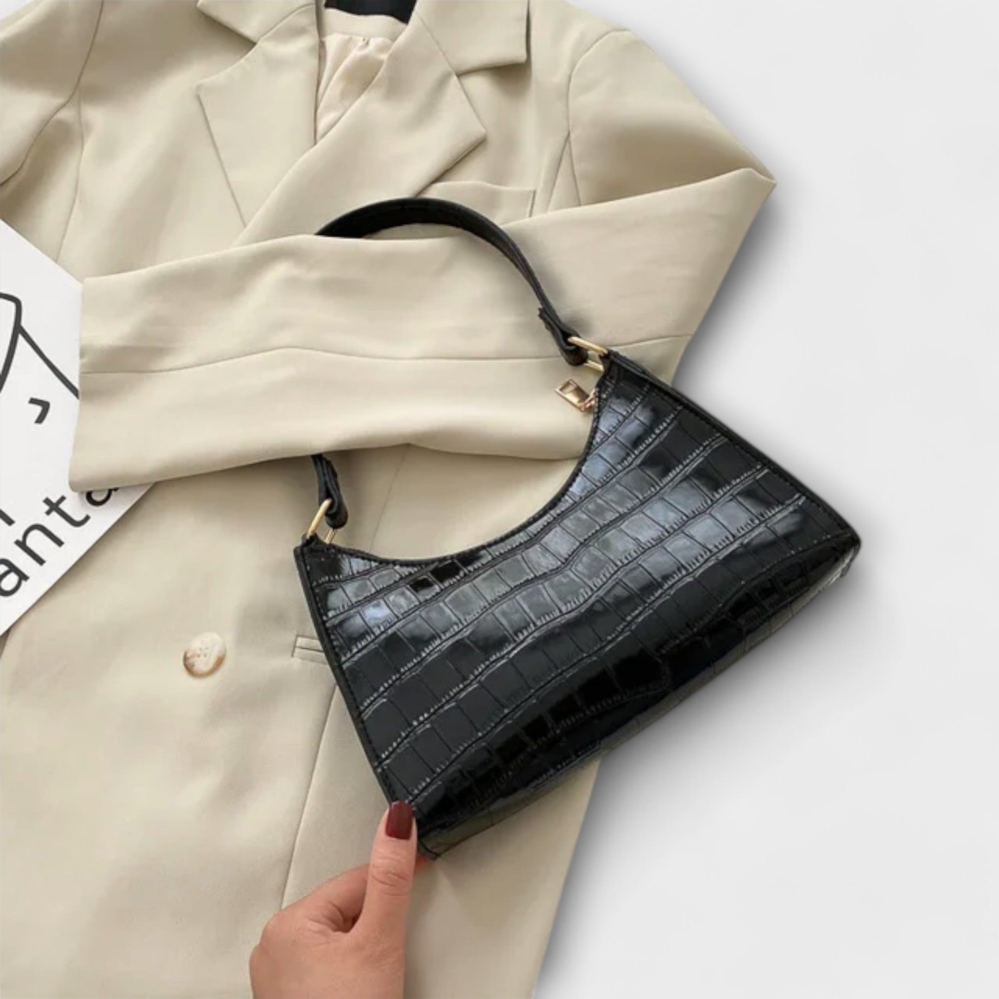 Cécile. - Błyszcząca skórzana torba