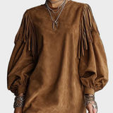 Vintage Sukienka Mini z Rękawami