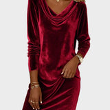 Frosina - Luźna Sukienka Aksamitna